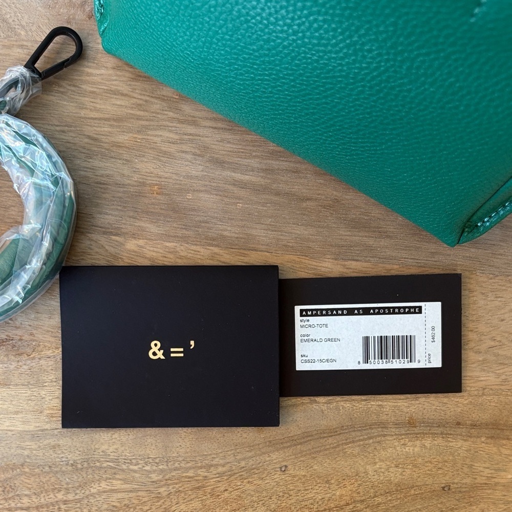 Ampersand as Apostrophe Emerald Green Micro Tote - Picture 10 of 14